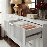 Flutrina Painted Wide Chest of 6 Drawers Bedroom Dresser