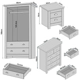 Shaker 3 Piece Bedroom Furniture Set - Wardrobe and Chest of Drawers