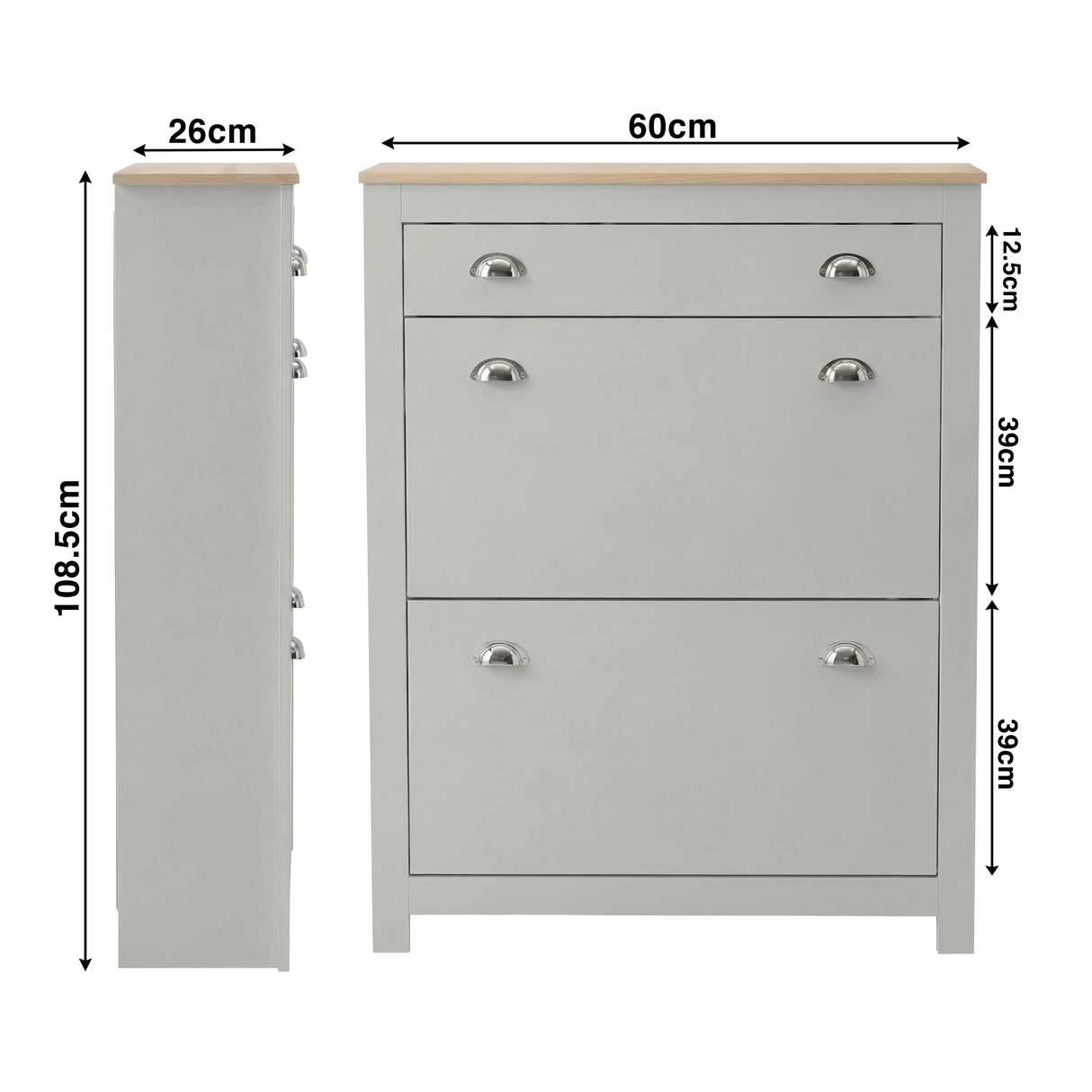 Shoe Cabinet With Drawer - 2 Door Slim Shoe Storage Unit