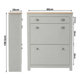 Shoe Cabinet With Drawer - 2 Door Slim Shoe Storage Unit