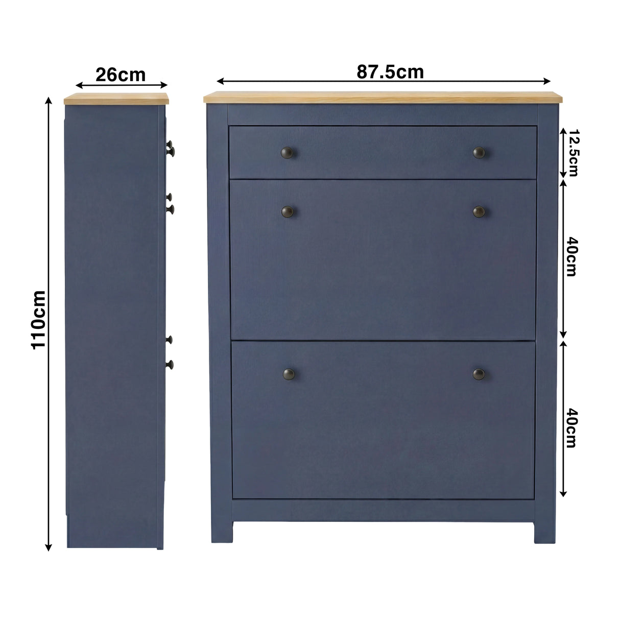 Modern Shoe Cabinet With Drawers | 2 Door Shoe Storage