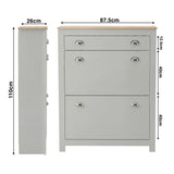 Shoe Cabinet With Drawer - 2 Door Slim Shoe Storage Unit