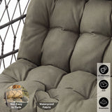 Foldable Hanging Egg Chair With Stand & Cushion