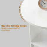 Small Round Side Table for Living Room - Sofa End Table