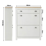 Shoe Cabinet With Drawer - 2 Door Slim Shoe Storage Unit