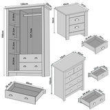 Shaker 3 Wardrobe with 4 Drawer Chest - Bedroom Furniture Set