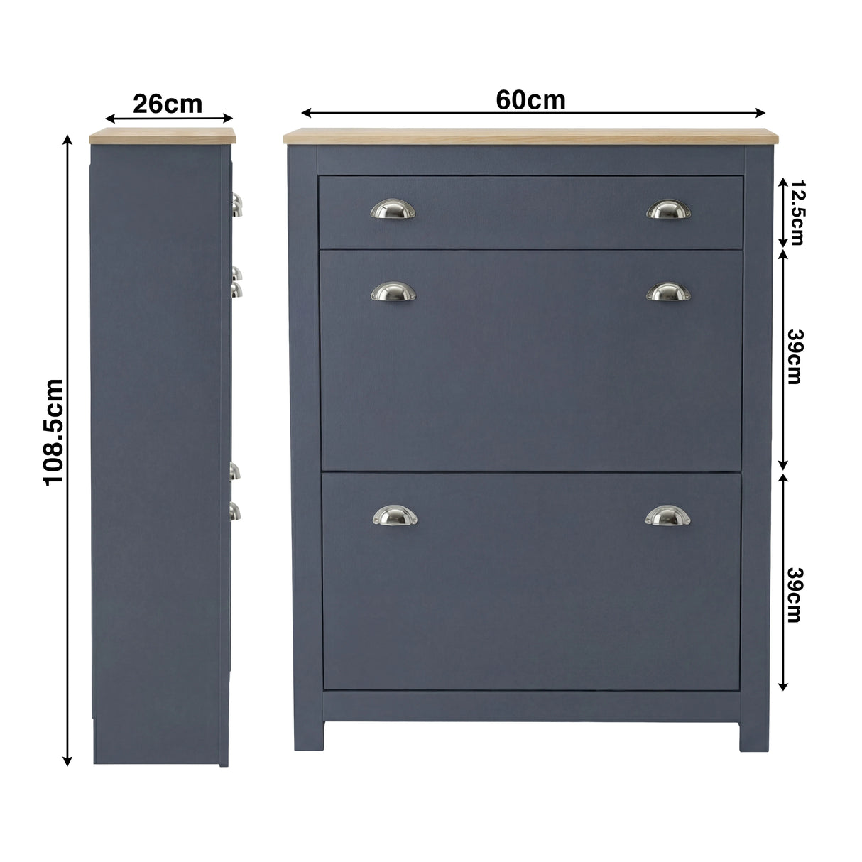 Shoe Cabinet With Drawer - 2 Door Slim Shoe Storage Unit