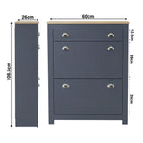 Shoe Cabinet With Drawer - 2 Door Slim Shoe Storage Unit
