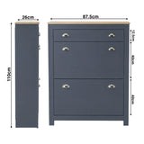 Shoe Cabinet With Drawer - 2 Door Slim Shoe Storage Unit