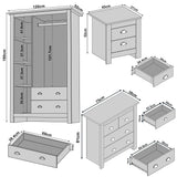 Shaker 4 Piece Bedroom Set - Wardrobe and Chest of Drawers