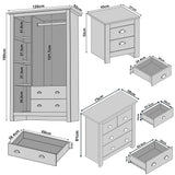 Shaker 4 Piece Bedroom Set - Wardrobe and Chest of Drawers