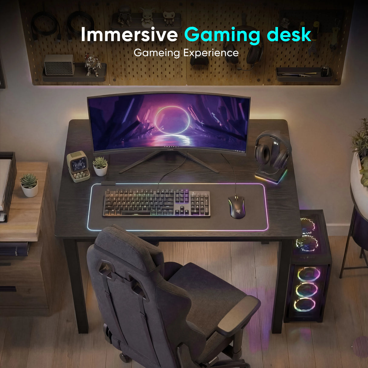 Black Home Office Desk - Gaming Computer Desk