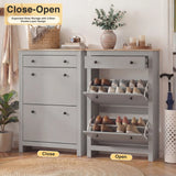 Modern Shoe Cabinet With Drawers | 2 Door Shoe Storage