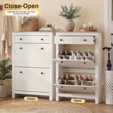 Modern Shoe Cabinet With Drawers | 2 Door Shoe Storage