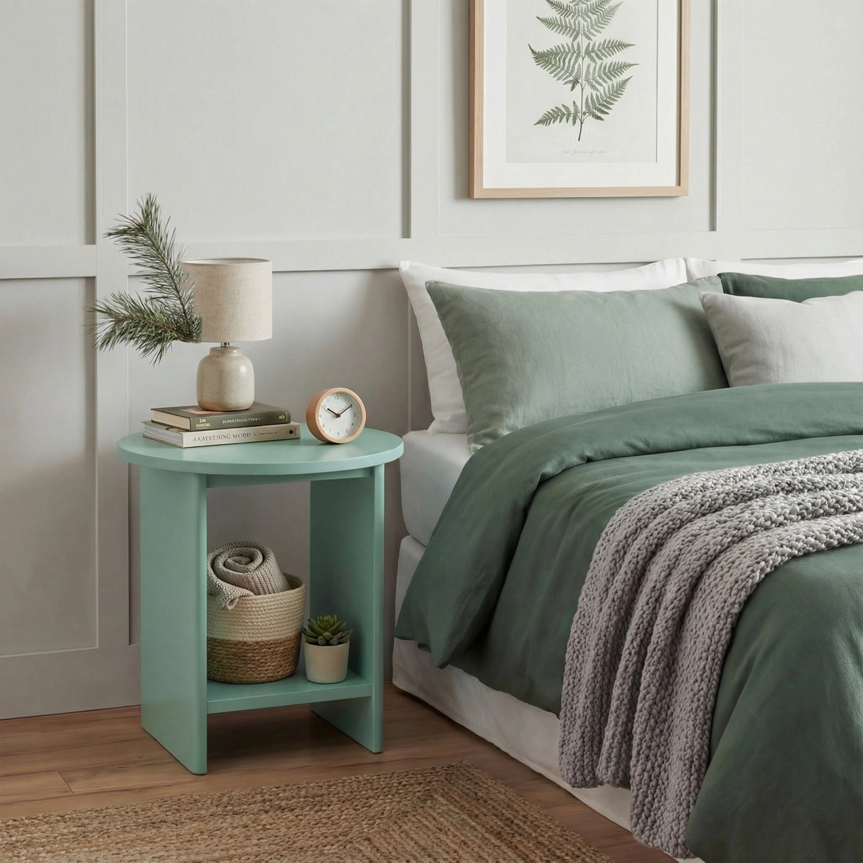 Small Round Side Table for Living Room - Sofa End Table