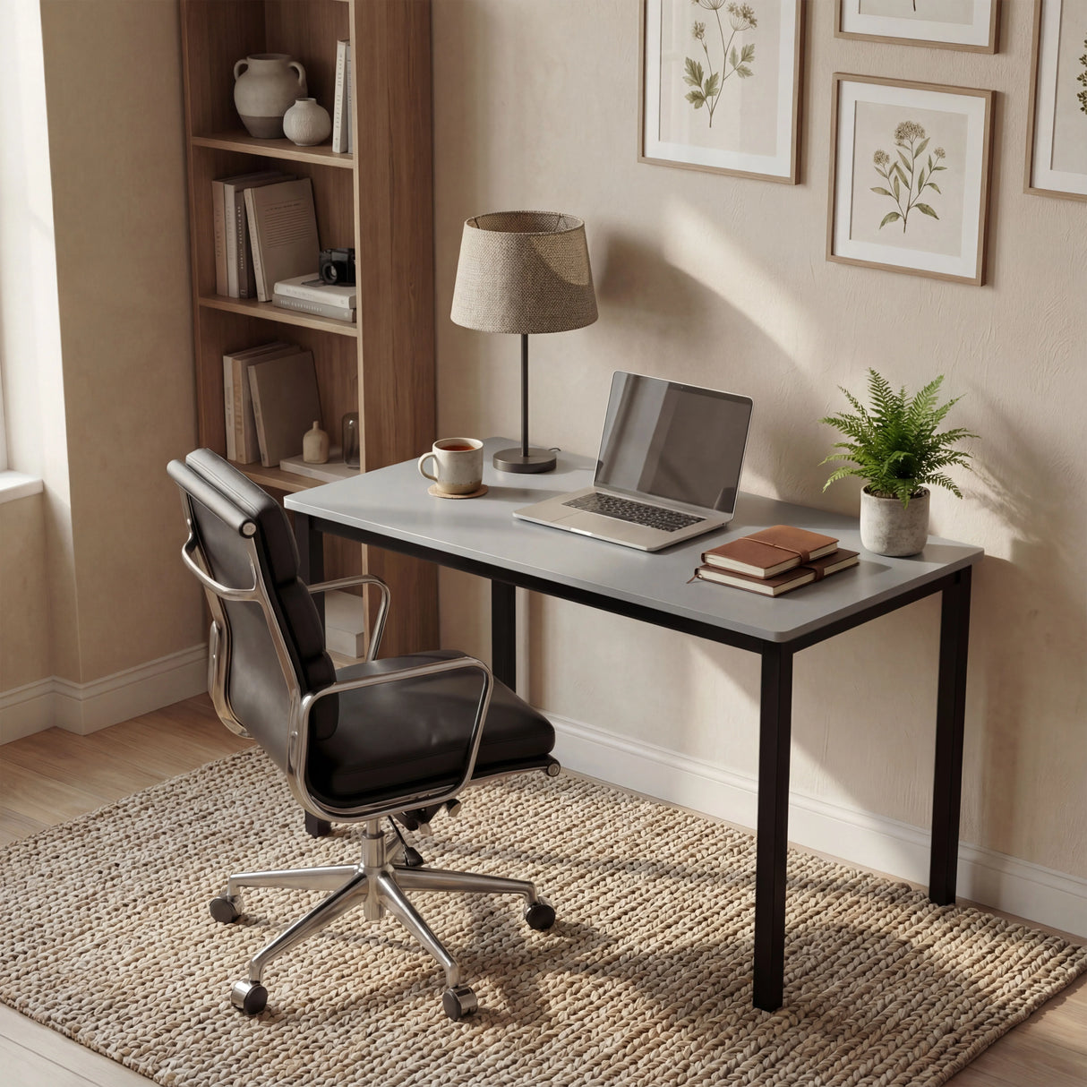 Grey Computer Desk - PC Home Office Study Table