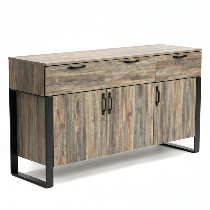 Ironmere Smokey Oak Sideboard with Drawers and Doors