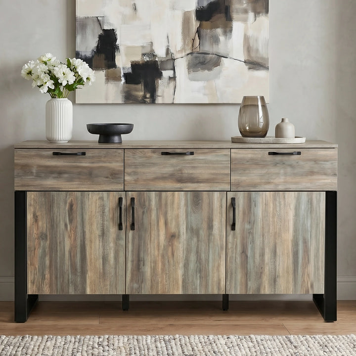 Ironmere Smokey Oak Sideboard with Drawers and Doors