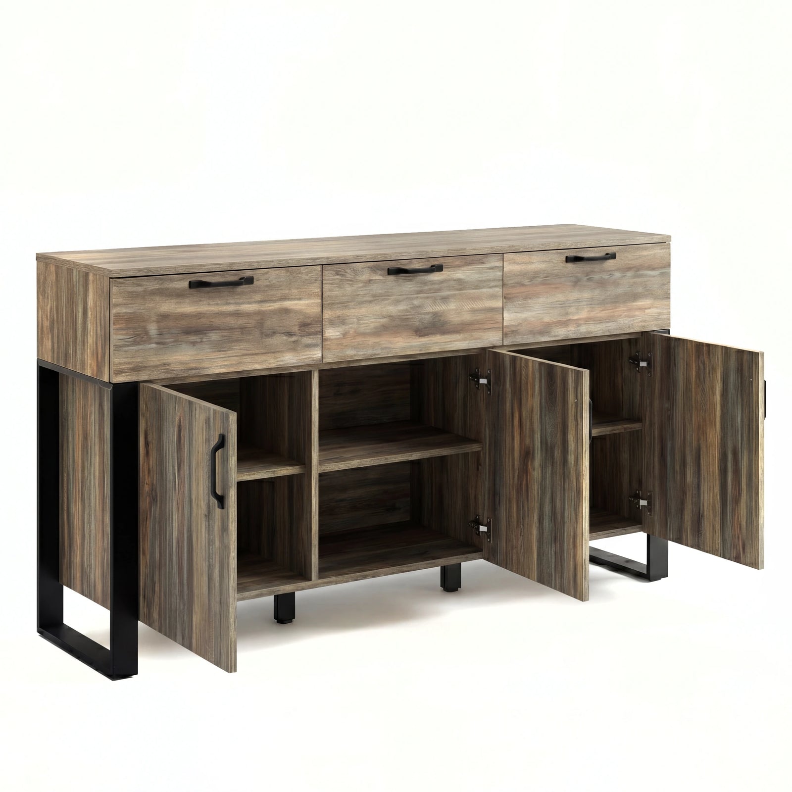 Ironmere Smokey Oak Sideboard with Drawers and Doors