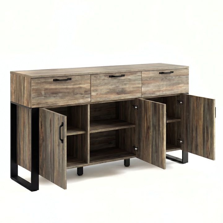 Ironmere Smokey Oak Sideboard with Drawers and Doors