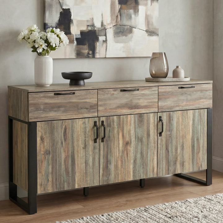 Ironmere Smokey Oak Sideboard with Drawers and Doors