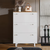 3 Door Narrow Shoe Cabinet | Tall Shoe Storage With Hooks
