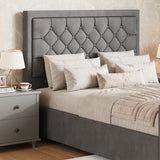 Cross Puffed Ottoman Storage Bed - Velvet Ottoman Bed Frame