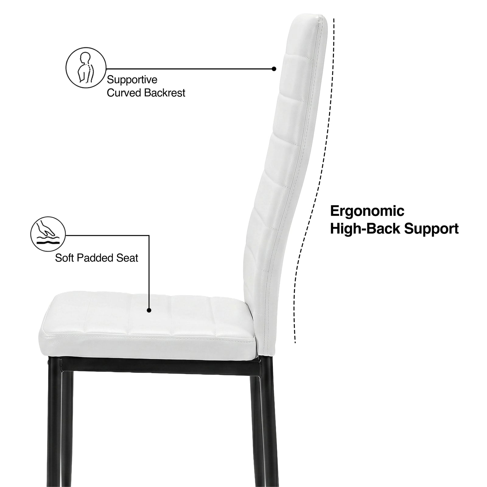 PU Leather Modern Dining Chairs Set of 4, 6 and 8