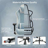 Xstriker Velvet Gaming Chair with Footrest – Wide Ergonomic Chair