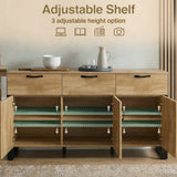 Ironmere Mango Wood Effect 3 Door Sideboard Cabinet