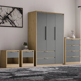 Skova 4 Piece Bedroom Set - Wardrobe and Chest of Drawers