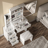 Dressing Table with Storage, Drawers and Mirror - Vanity Makeup Table