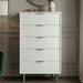 Flutrina Painted Tall Chest of 5 Drawers with Metal Handles