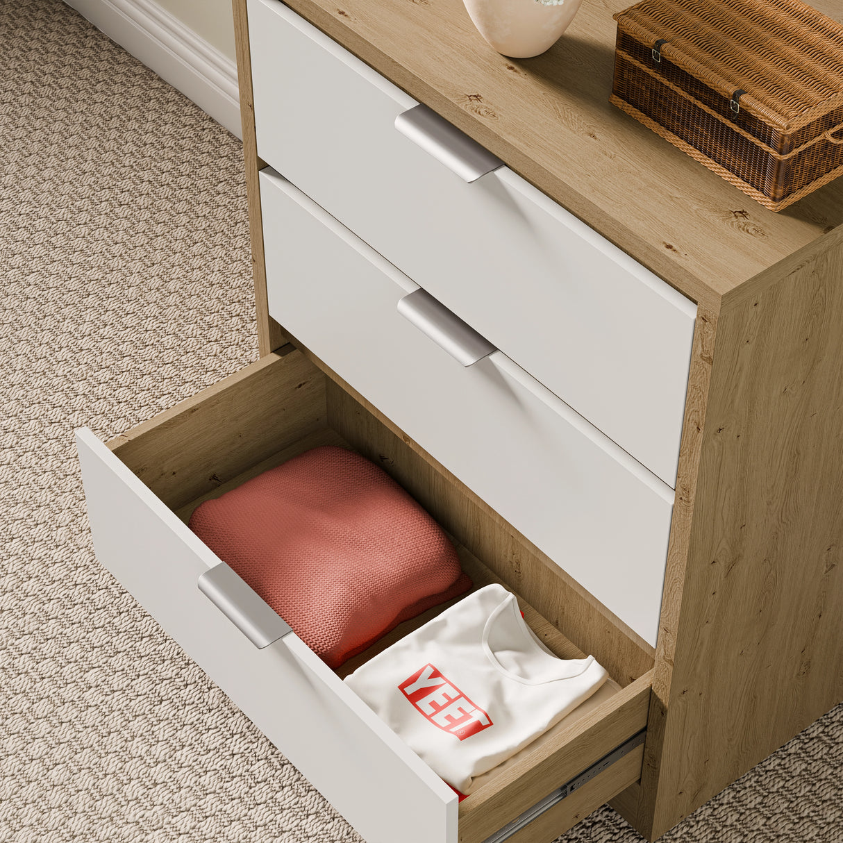 Skova 3 Drawer Chest of Drawers - Small Bedroom Drawers