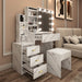 Dressing Table with Mirror and Lights, Drawers - Vanity Makeup Table