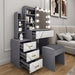 Dressing Table with Mirror and Lights, Drawers - Vanity Makeup Table