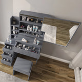 Dressing Table with Storage, Drawers and Mirror - Vanity Makeup Table