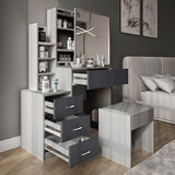 Dressing Table with Storage, Drawers and Mirror - Vanity Makeup Table