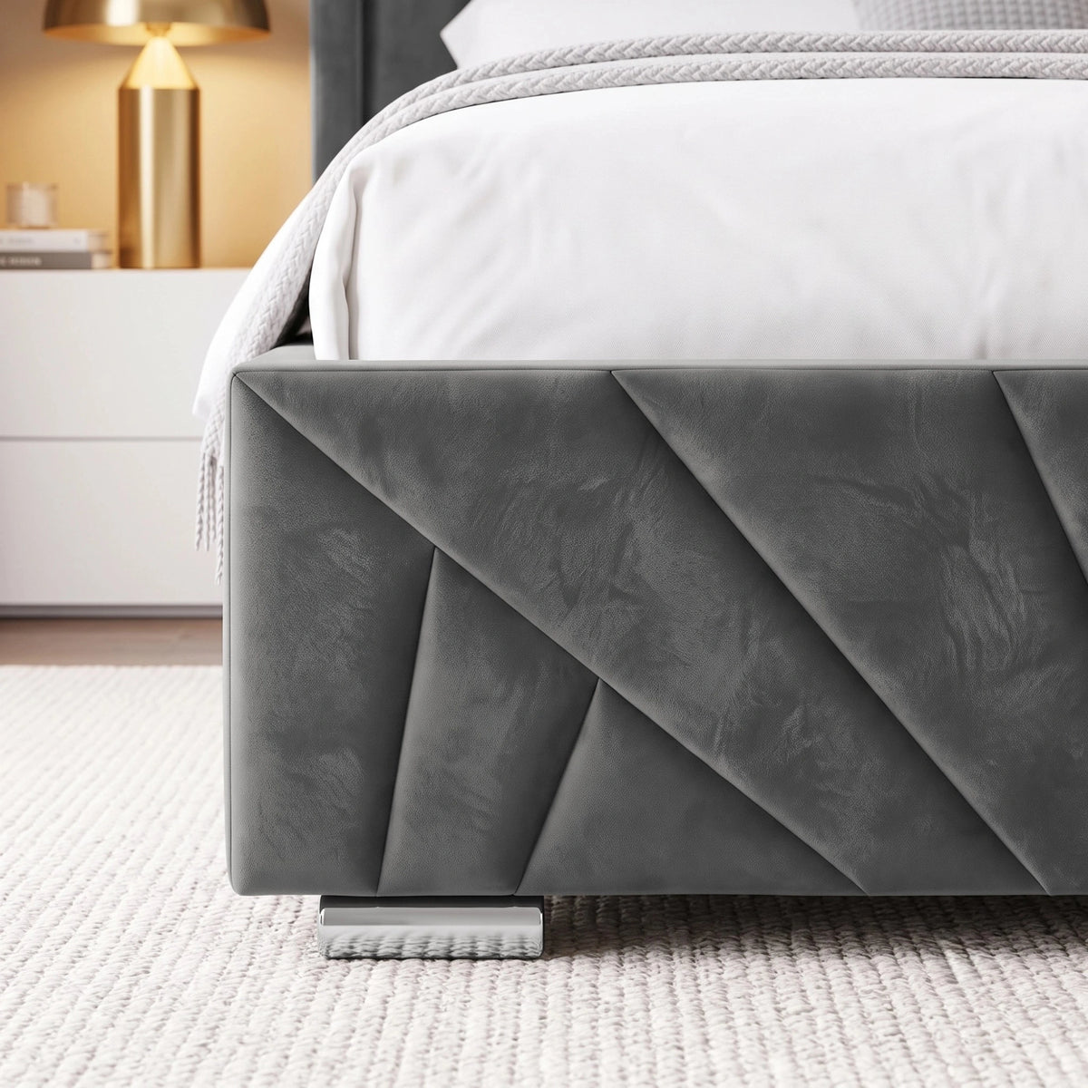 Velvet Ottoman Storage Bed - Sunrise Ottoman Bed Frame