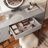 Flutrina Dressing Table with LED Mirror Makeup Vanity Desk