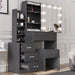 Hollywood Mirror Dressing Table with Storage, Drawers Vanity Makeup Desk
