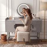 Flutrina Dressing Table with LED Mirror Makeup Vanity Desk