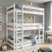 Wooden High Sleeper Triple Bunk Bed