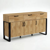 Ironmere Mango Wood Effect 3 Door Sideboard Cabinet