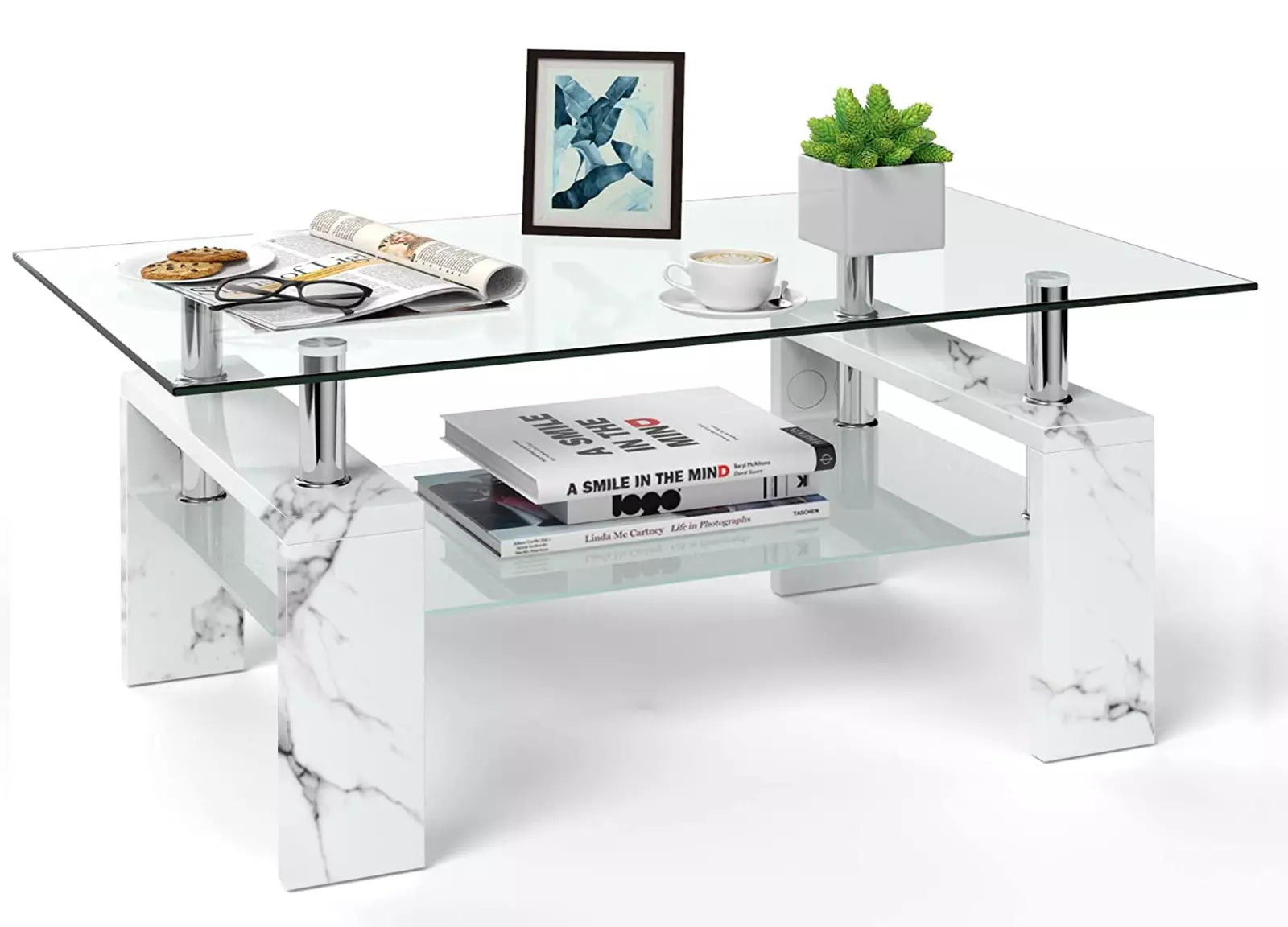 Blisswood Translucent Elegance Glass Coffee Table