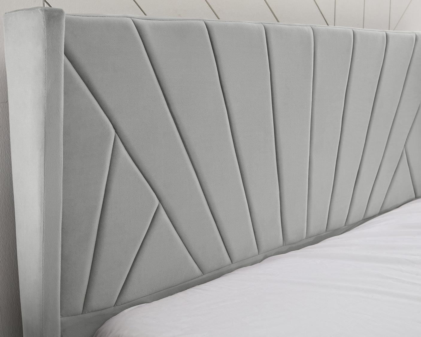 Blisswood Velvet Quilted Sunrise Design Ottoman Storage Bed With Mattress