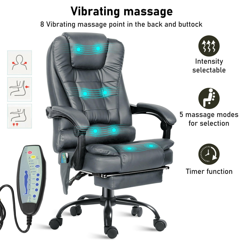 Ergolux saratoga 8 point heated vibrating massage best sale office chair