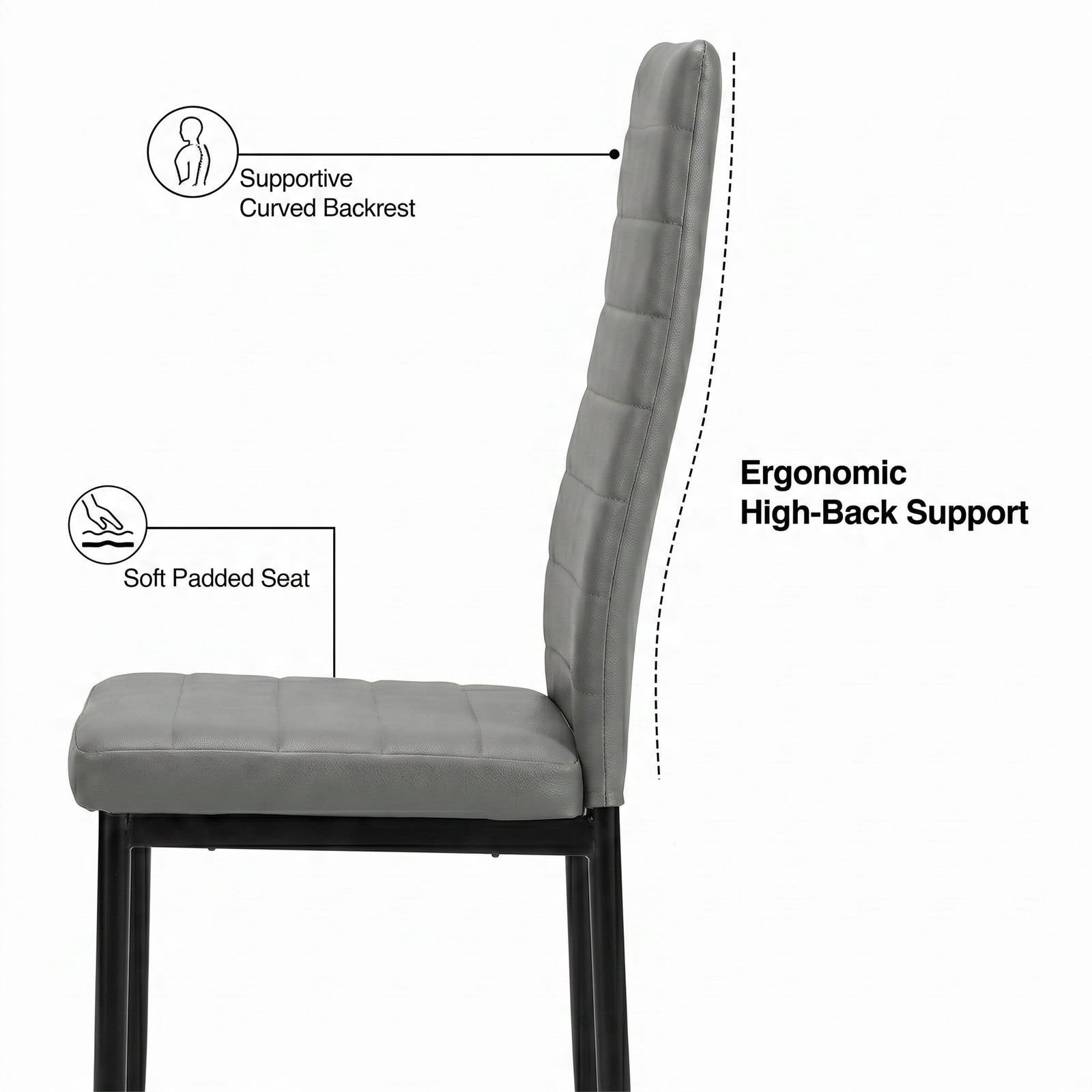 PU Leather Modern Dining Chairs Set of 4, 6 and 8