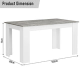 Stylish Grey Marble Finish Dining Table Set with 4 Padded Chairs