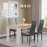 Dining Table Set With 4 & 6 Chairs in Black, Grey & White